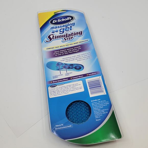 Dr.Scholls Comfort & Energy Massaging Gel Insoles Stimulating Step Mens 8-13 New - Picture 7 of 10